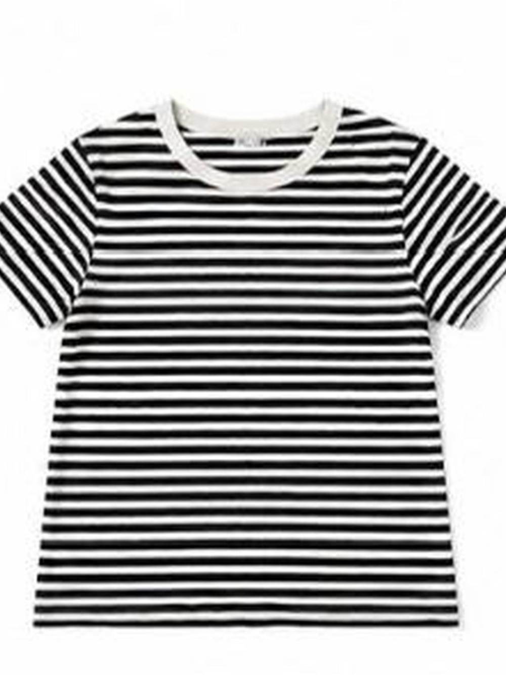 Zara Black & White Striped Crew Neck Tee